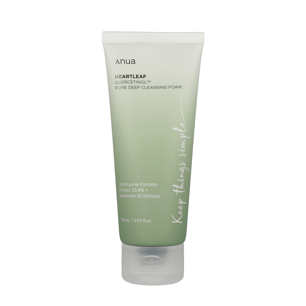 Anua Heartleaf Quercetinol Pore Deep Cleansing Foam 150ml - Korean Skincare for Oily & Acne-Prone Skin - Gentle Daily Face Wash for Deep Cleansing & Pore Minimizing - Perfect for Morning & Night Routine