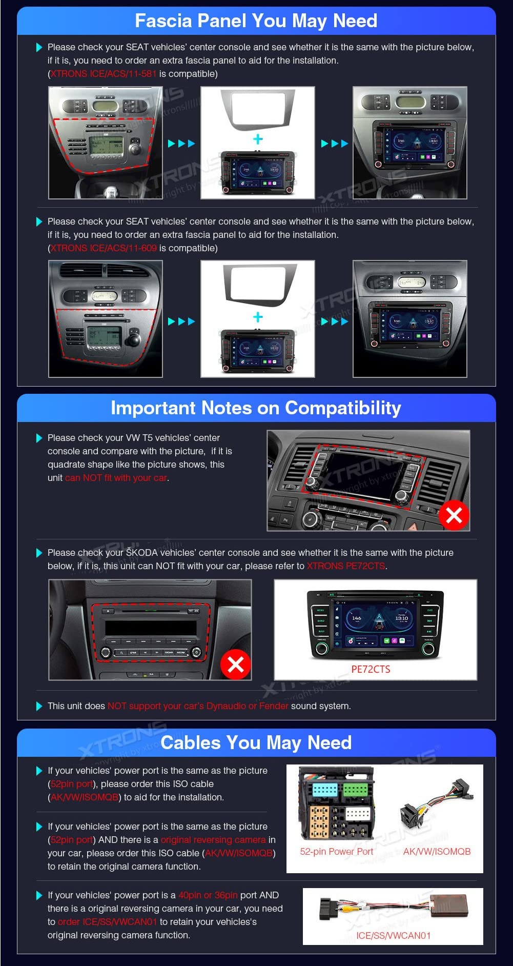XTRONS 7 Inch Android 13 Car Stereo with Octa Core, GPS Navigation, 4G WiFi, Wireless CarPlay, DSP, Bluetooth - Double Din DVD Player for VW Seat Skoda - Perfect for Road Trips & Daily Commuting