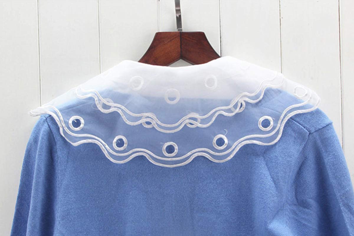 Detachable Fake Collar for Women - Embroidered Half Shirt Blouse Dickies Style | Perfect for Office Wear, Cosplay & Fashion Layering