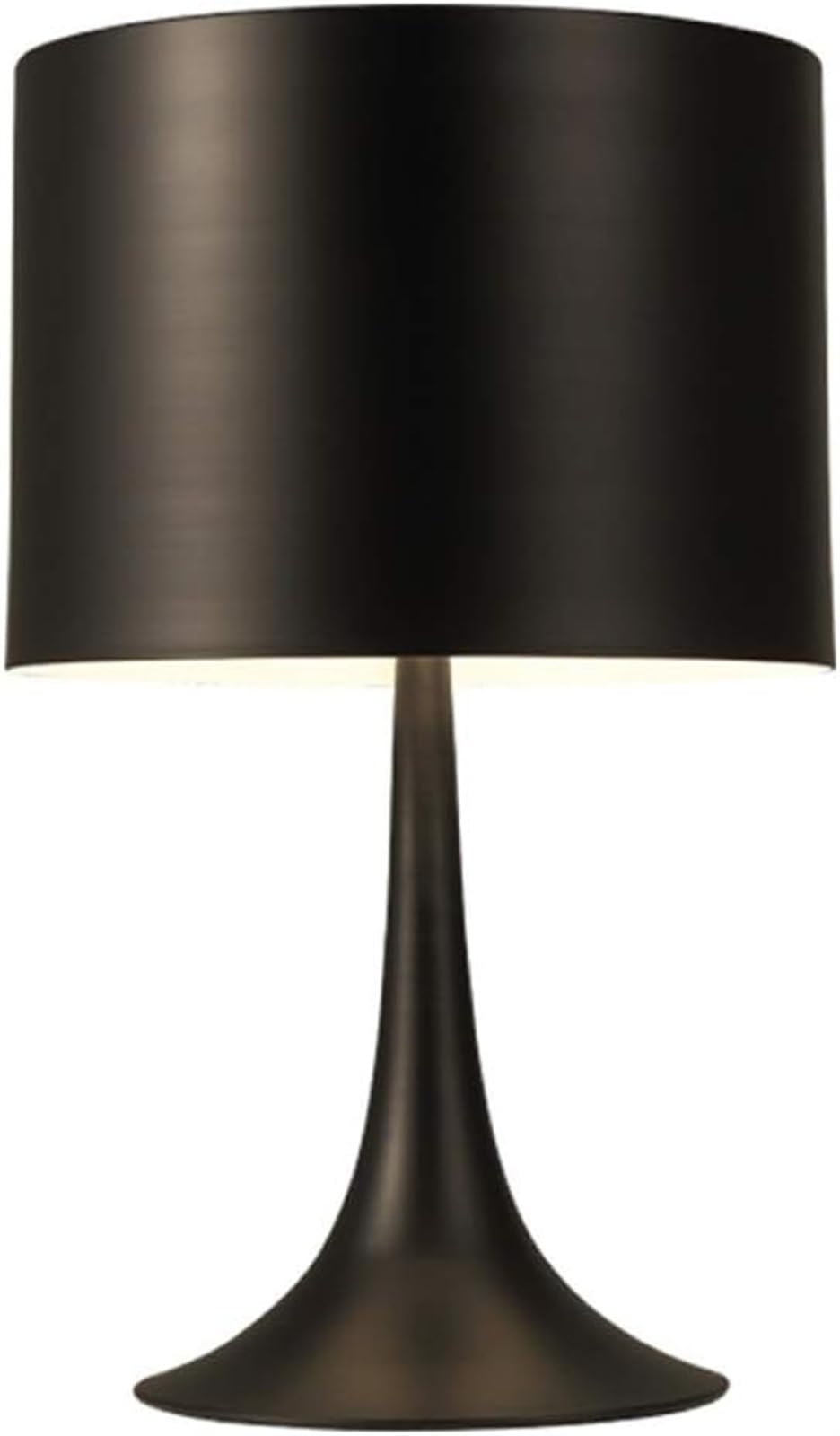 Modern Creative Matte Black Metal Table Lamp - Stylish Bedside Lamp for Living Room, Bedroom & Study - Durable & Elegant Lighting Solution for Home & Office Decor (Black)