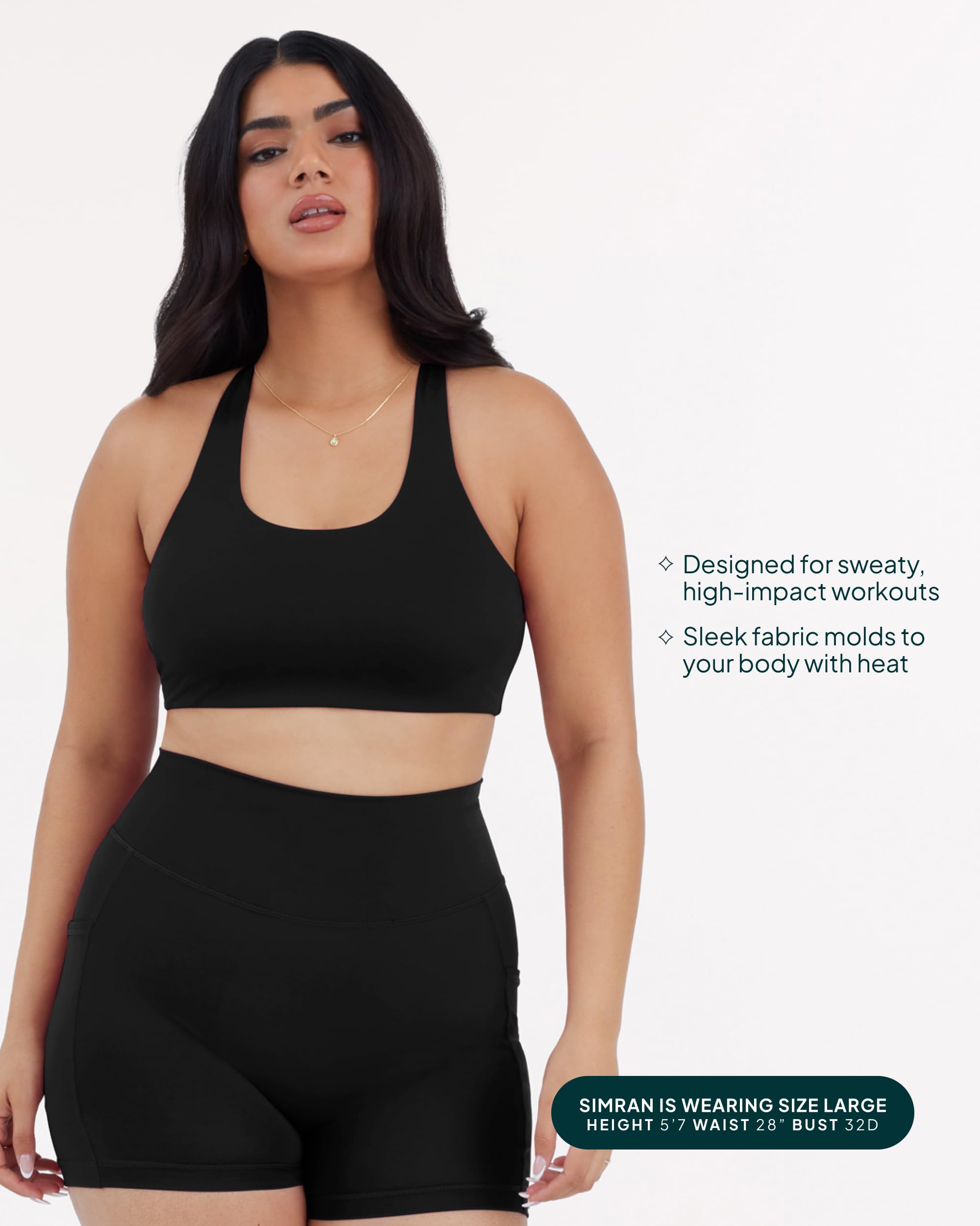 High Support Racerback Sports Bras for Women - Scoop Neck Workout Bra with Removable Pads - HiPerform Gym & Running Activewear for Yoga, HIIT & CrossFit Training