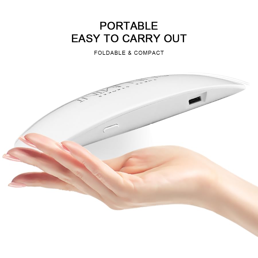 Professional 6W UV LED Nail Lamp - Portable USB Gel Polish Curing Light with 60S Timer | Fast Drying for Salon, Home & DIY Manicures | Perfect for Gel Nails, Acrylics & Nail Art
