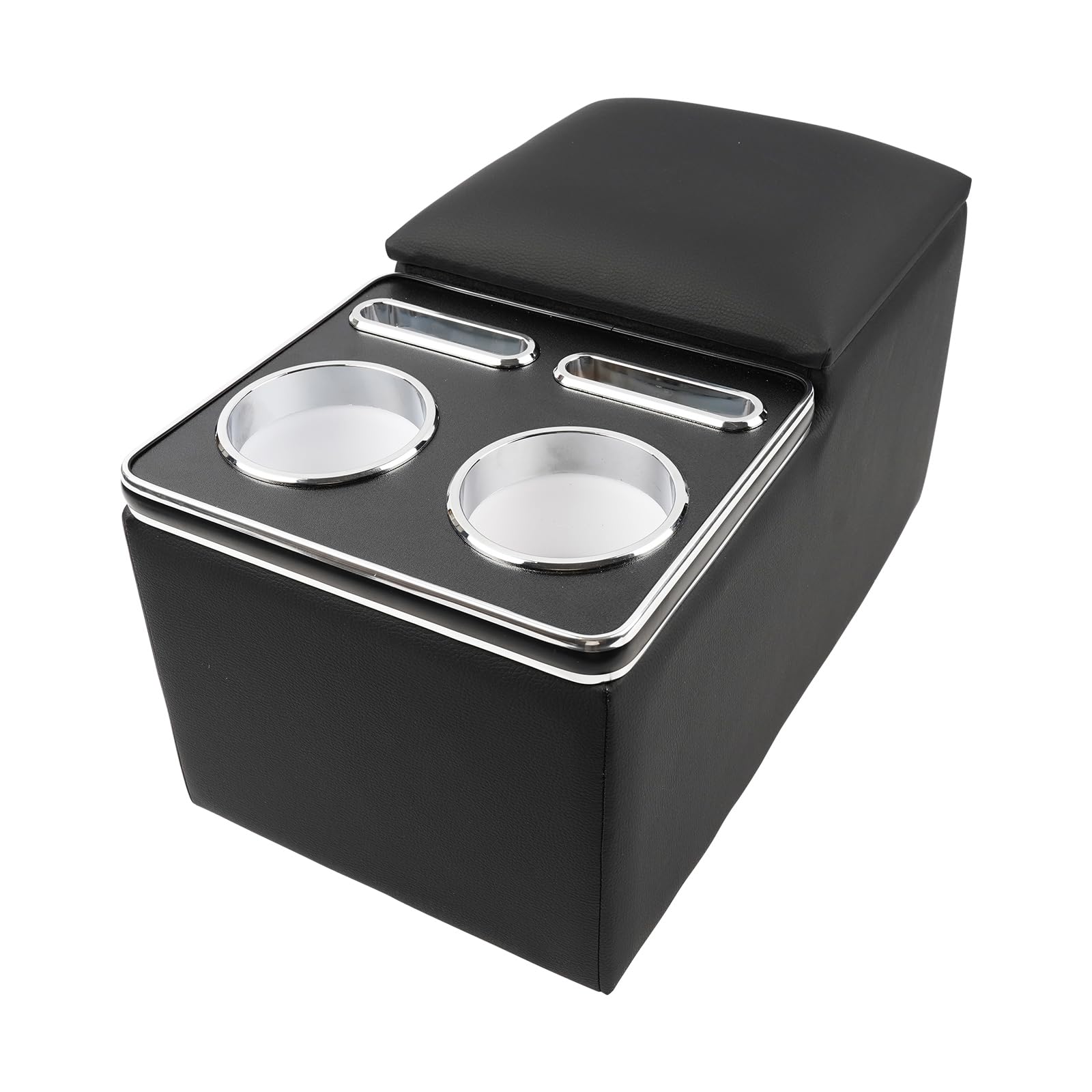 Universal Bench Seat Center Console Organizer with Cup Holders - Durable & Stylish Storage Solution for Cars, Trucks & SUVs - Perfect for Road Trips, Camping & Daily Commute (Black)