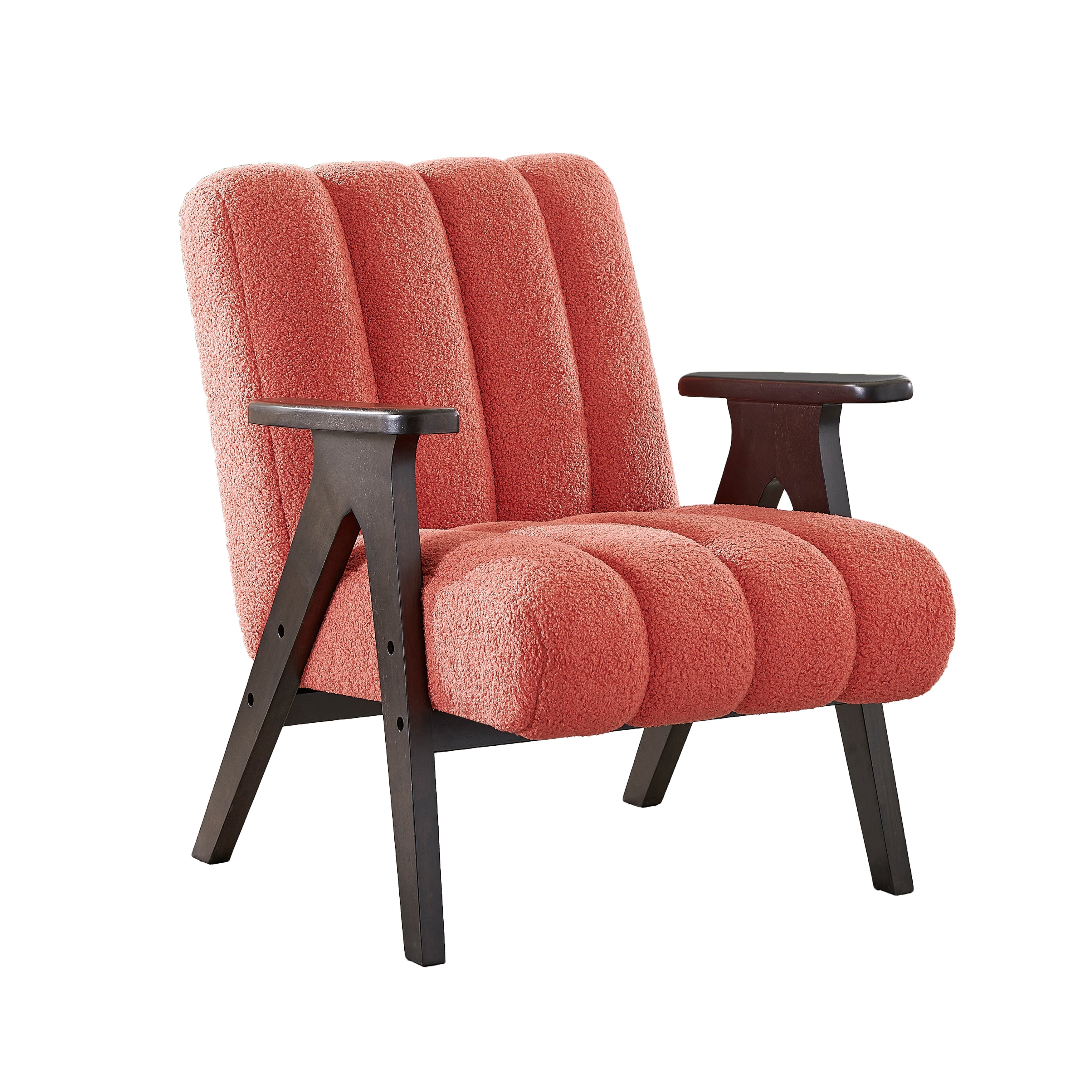 Roundhill Furniture Rella Modern Accent Chair with Espresso Wood Frame - Stylish Living Room Seating for Home Office, Lounge & Bedroom Decor