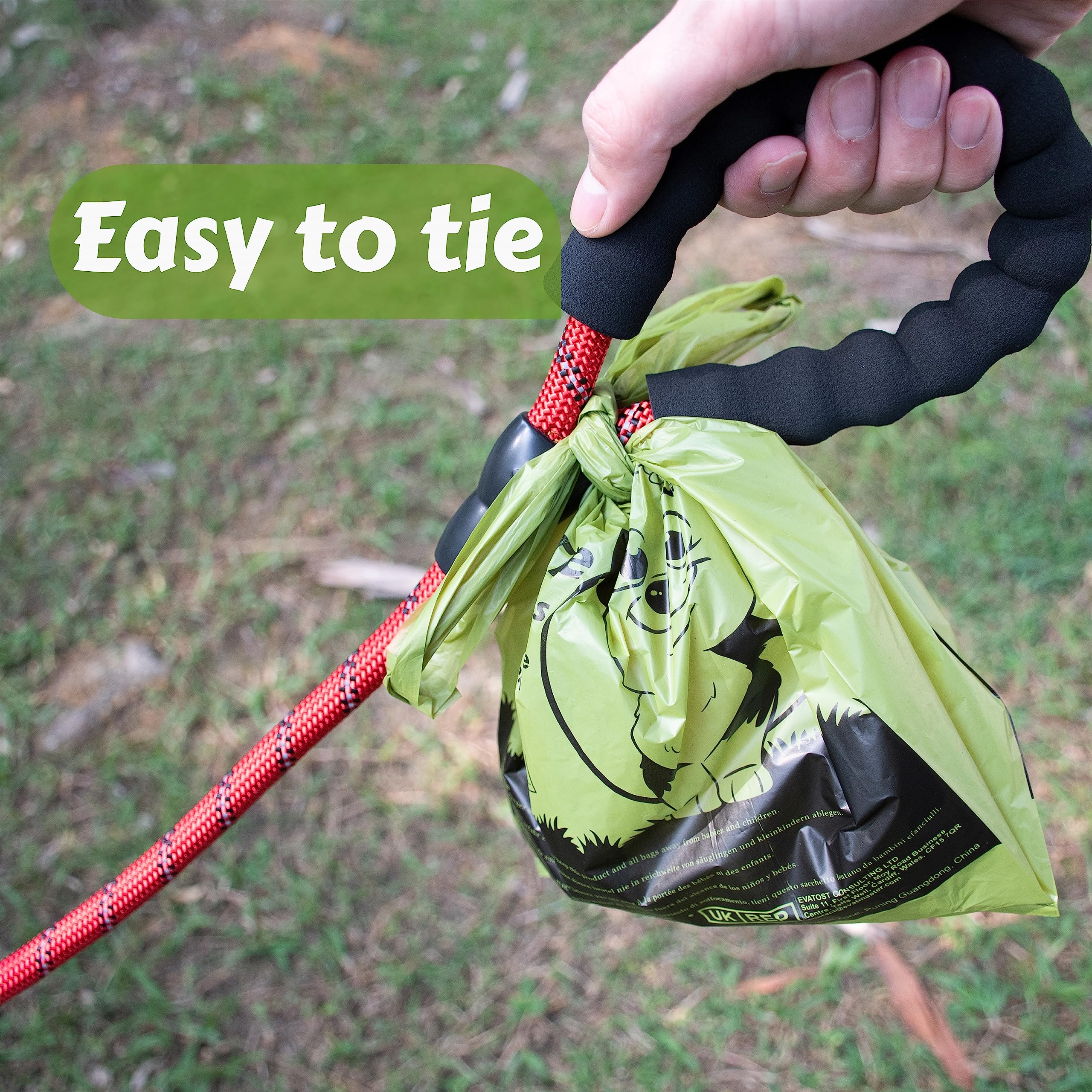 YORJA 280 Biodegradable Dog Poop Bags with Tie Handles | USDA Certified OK Biobased | Extra Thick Leak-Proof Pet Waste Bags for Easy Cleanup | Perfect for Park Walks, Backyard Cleanup & Travel