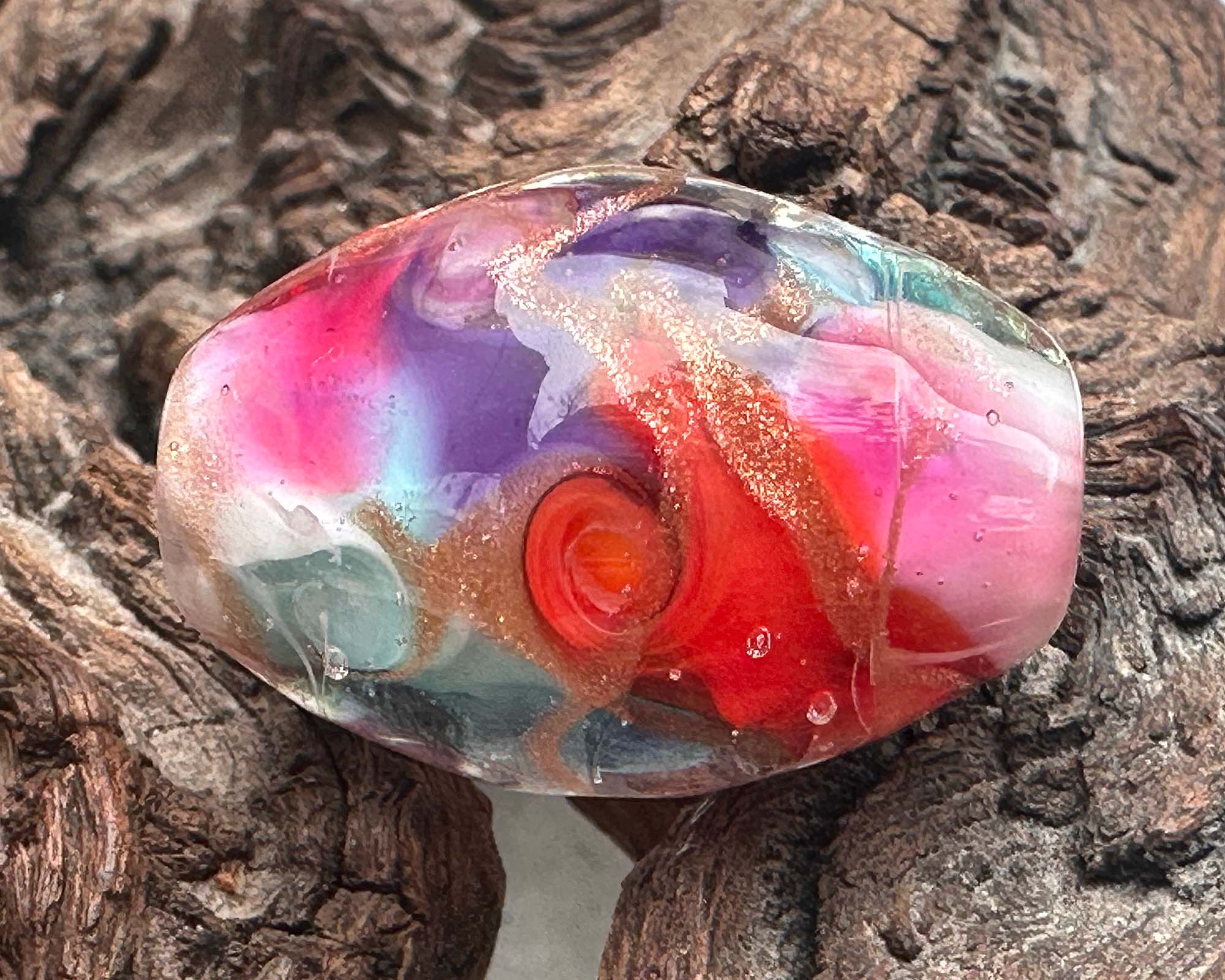 Sunset Dreams Lampwork Glass Focal Bead for Jewelry Making - Handmade Artisan Bead for Necklaces, Bracelets & DIY Craft Projects