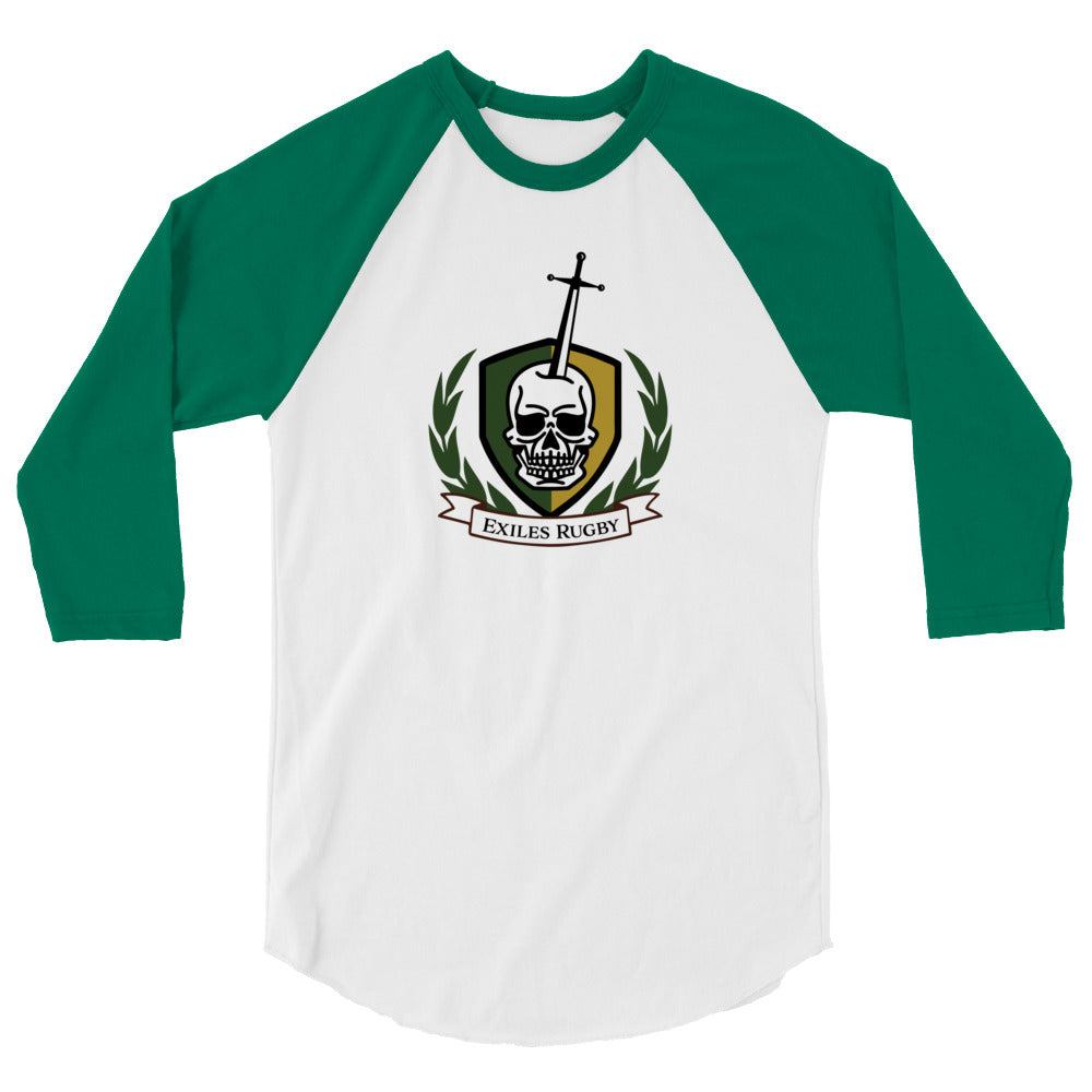 Exiles RFC Raglan 3/4 Sleeve Baseball Shirt - Men's Rugby Jersey for Sports & Casual Wear - Perfect for Game Day, Training & Everyday Outfits