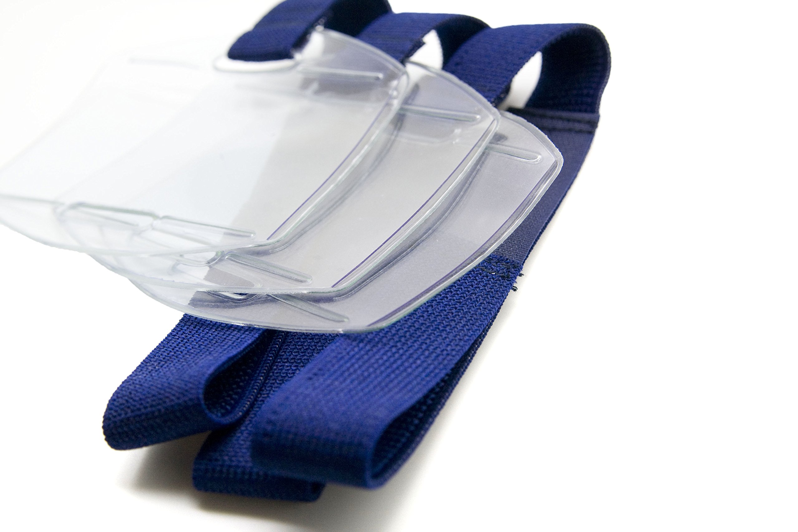 25pcs Armband ID Badge Holder with Adjustable Blue Strap - Waterproof & Durable for Nurses, Security, Events - Perfect for Hospitals, Gyms & Workplaces