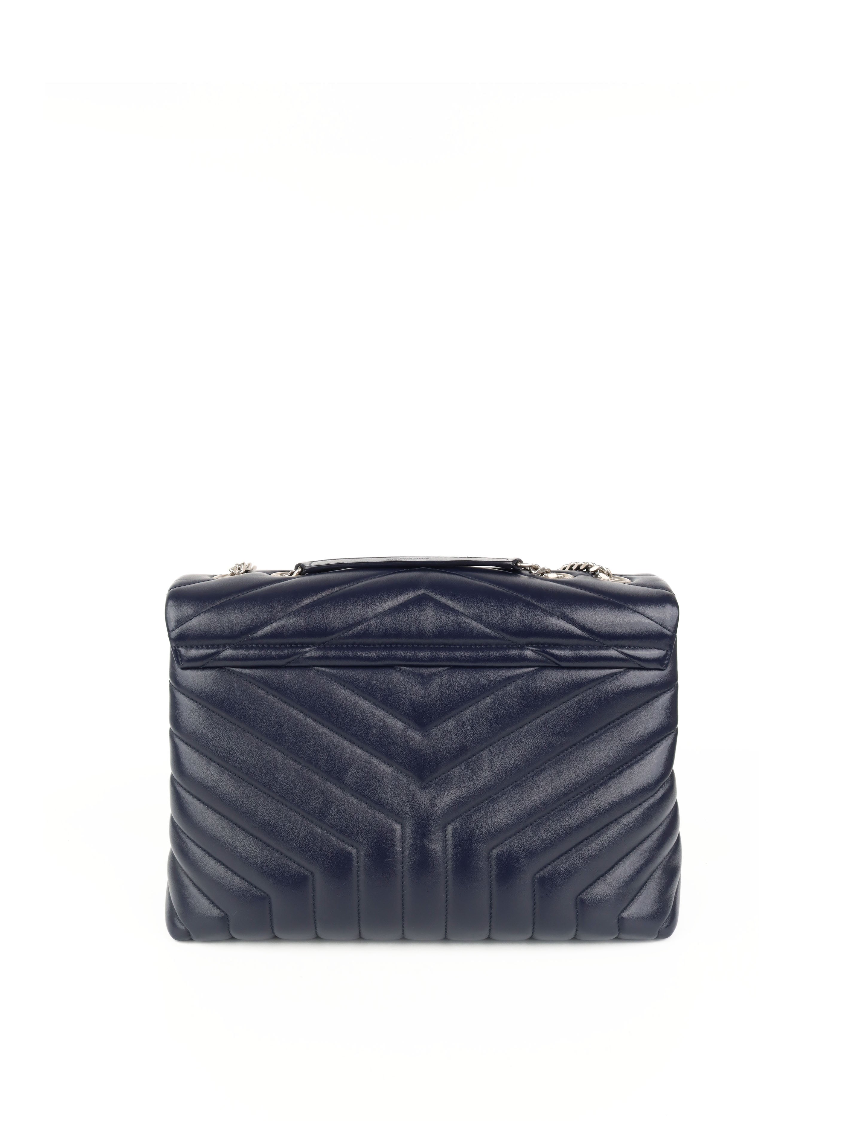 Saint Laurent Medium Navy Loulou Bag - Luxury Designer Shoulder Handbag for Women | Perfect for Work, Evening Events & Travel Accessories