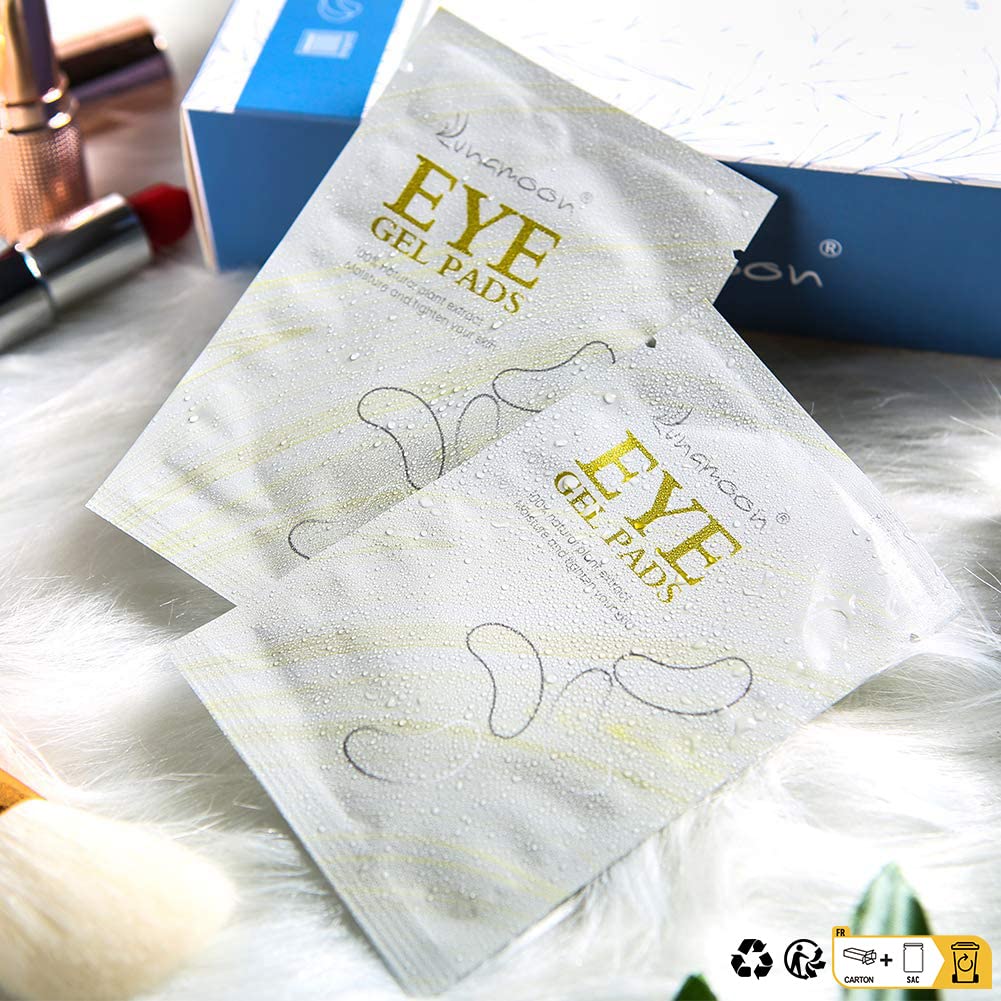 Lunamoon Eyelash Extension Pads - 50 Pairs of Reusable Lash Patches for Professional Eyelash Extensions, Comfortable Gel Eye Pads for Salon & Home Use - Perfect for Lash Artists and DIY Beauty Enthusiasts