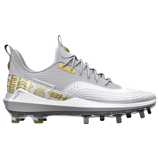 UnderArmour Men's UA Harper 7 Low ST Metal Baseball Cleats - White (3025582-100) | Lightweight & Durable for Baseball Games & Training