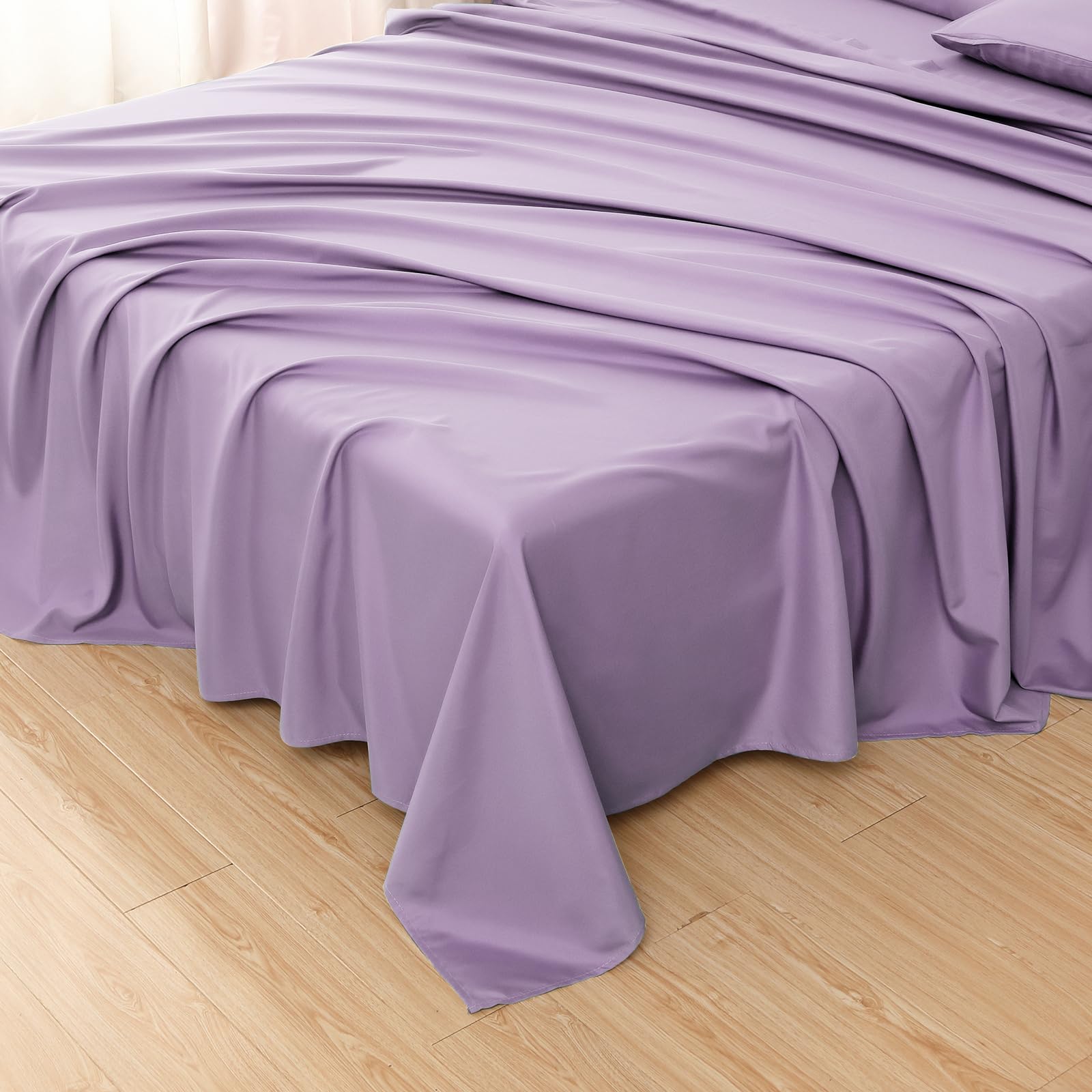 Luxury Lavender Twin Flat Sheets - Ultra Soft, Breathable & Durable Silky Touch Bedding Set - Perfect for Cozy Nights, Guest Rooms & Spa-Like Bedroom Retreats