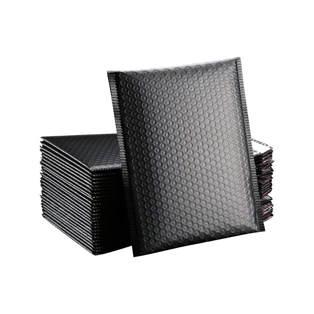 25PC Black Lined Bubble Mailer Poly Self Seal Padded Envelopes for Shipping - Durable Mailing Bags with Secure Sealing - Perfect for Ecommerce, Small Business & Home Organization Storage