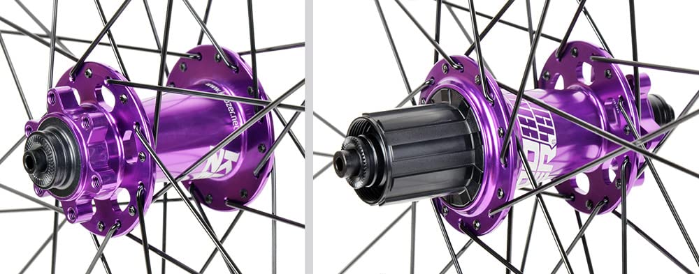 XF2046 Classic MTB Mountain Bike Tubeless Wheelset - Compatible with Shimano 8-11 Speed, Fits 26/27.5/29 Inch Wheels (Black Purple) | Perfect for Trail Riding, Cross-Country & All-Mountain Biking