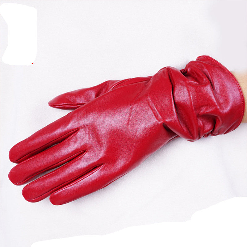 Women's Winter Leather Gloves - Warm Touchscreen Compatible Gloves for Outdoor Activities, Driving & Cold Weather Protection