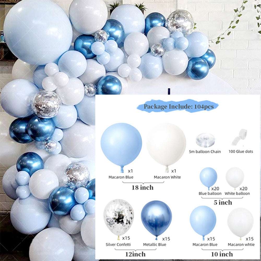 104PCS Blue Balloon Arch Kit - Premium Balloon Garland Decor for Birthday, Wedding, Baby Shower Party | DIY Party Backdrop, Photo Booth Decorations, Event Centerpieces