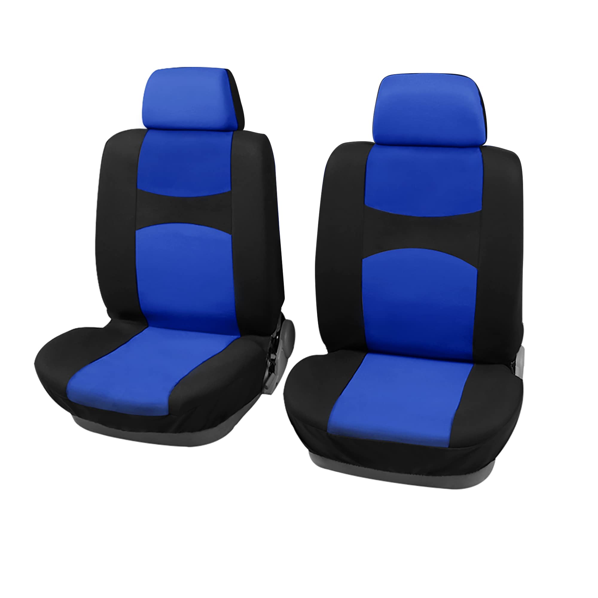 Universal Car Seat Covers for Front Seats - Durable Cloth Fabric Protector Pad Fits Most Cars, Trucks & SUVs (Black & Blue) - Perfect for Daily Commute, Road Trips & Protecting Seats from Wear & Tear