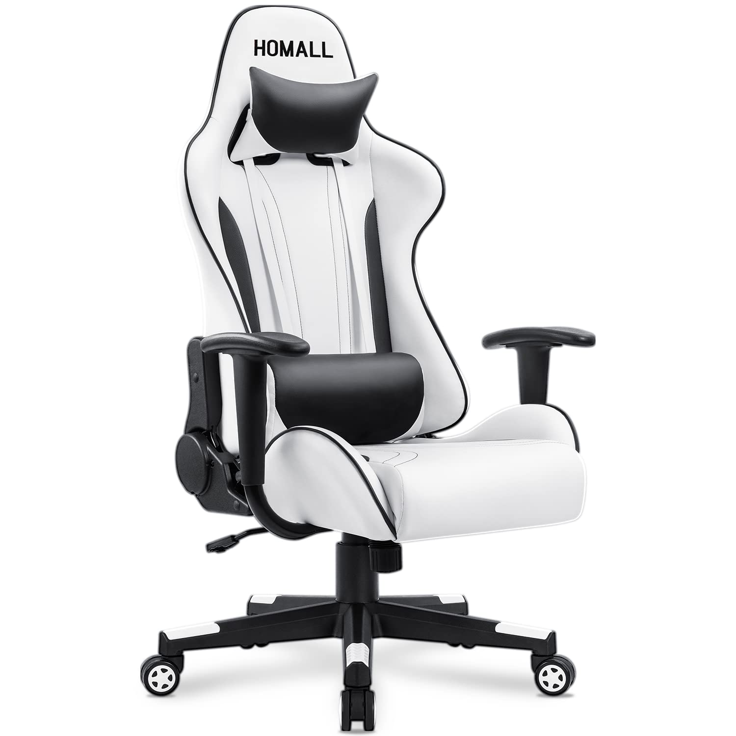 Homall Ergonomic High-Back Office Chair - Adjustable Swivel Mesh Executive Chair with PVC Seat for Computer Work & Gaming - Perfect for Home Office, Gaming Setup & Workspace (Black)
