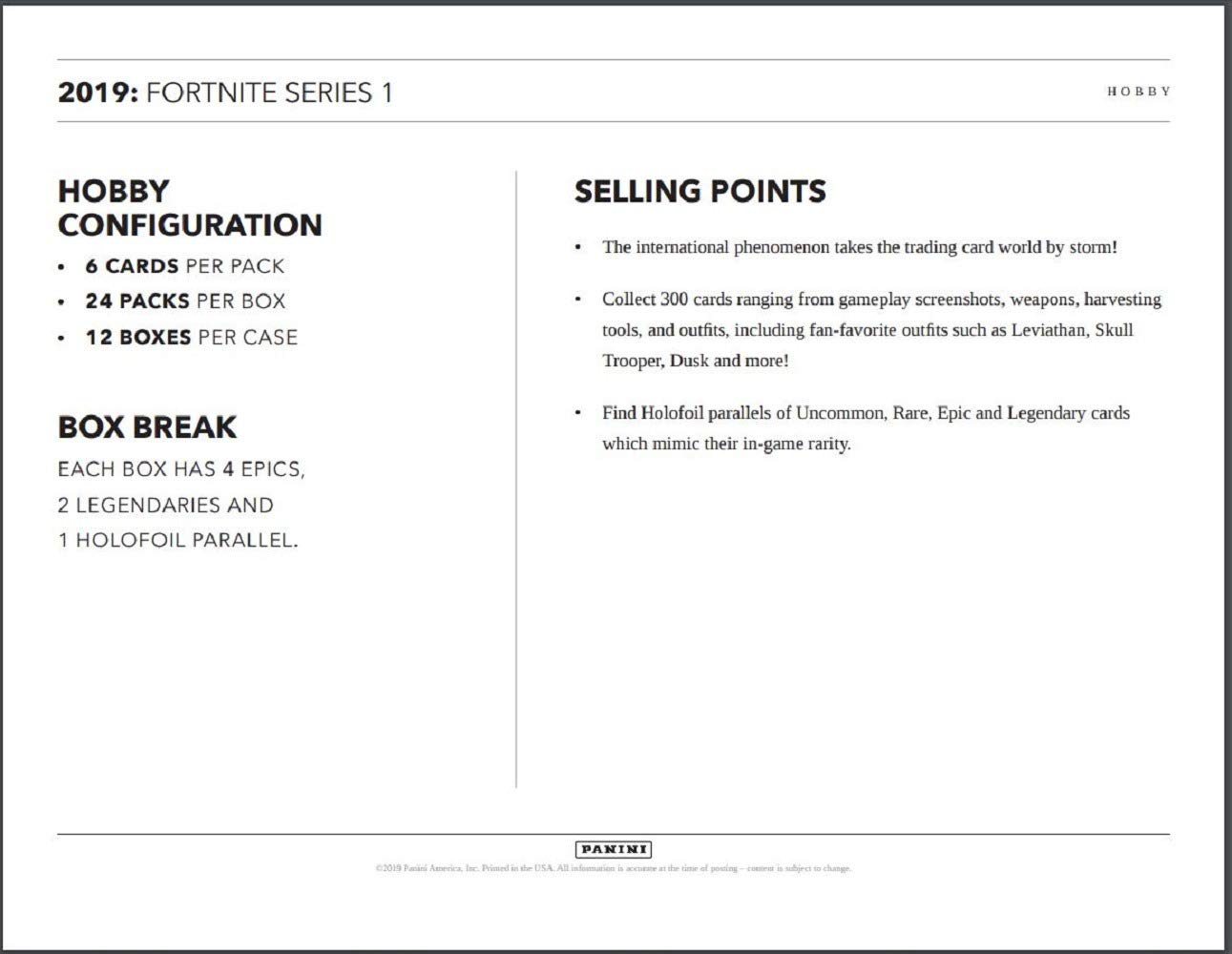 2019 Panini Fortnite Series 1 Trading Cards - 24 Pack Hobby BOX (Sealed, Random) | Collectible Trading Card Game for Fortnite Fans & Card Collectors | Perfect for Gaming Tournaments, Gifts & Investment
