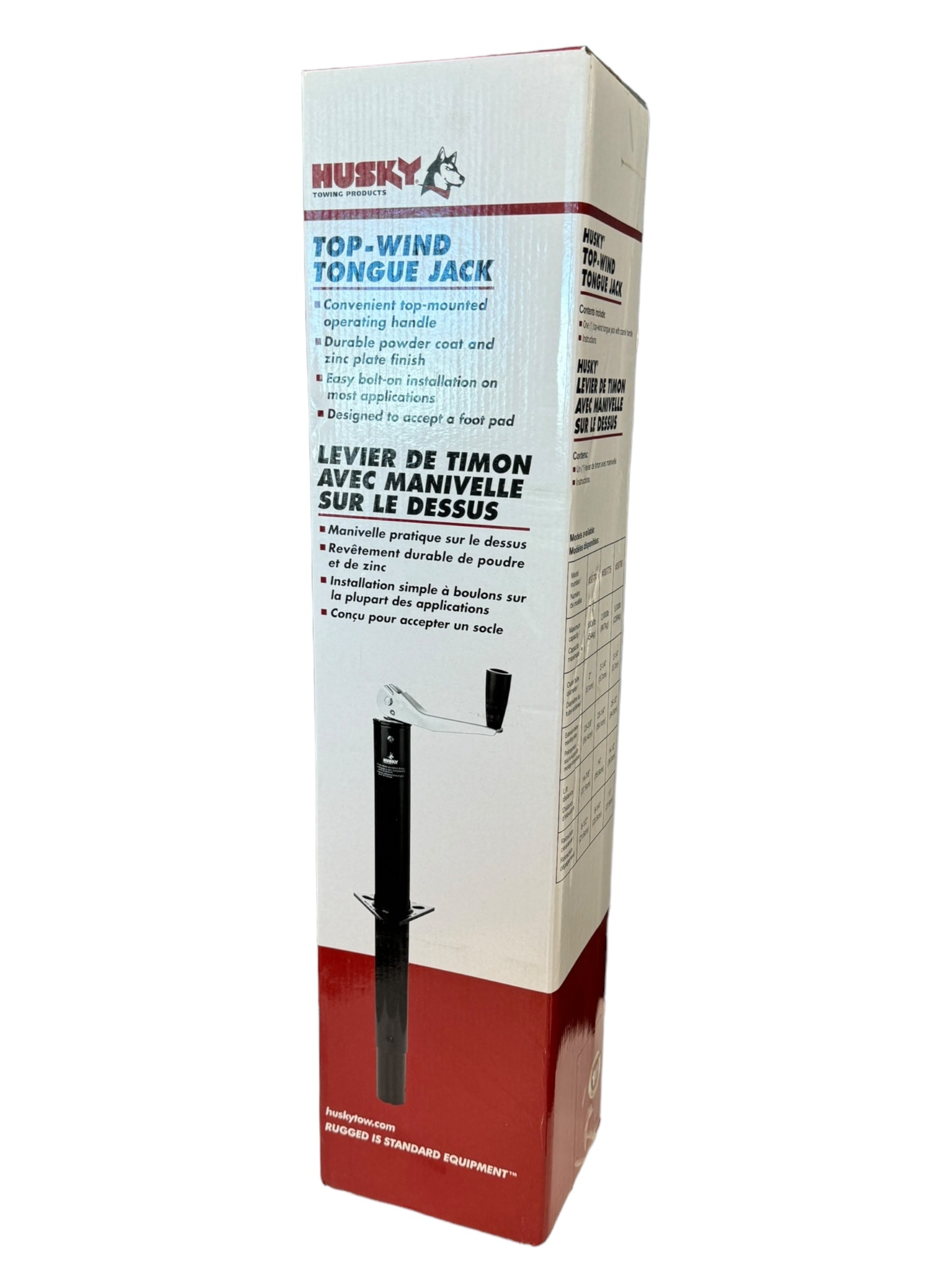 Heavy Duty HUSKY TOP WIND A-Frame 5000LB Trailer Tongue Jack 30780 - Perfect for RV, Boat, and Utility Trailers