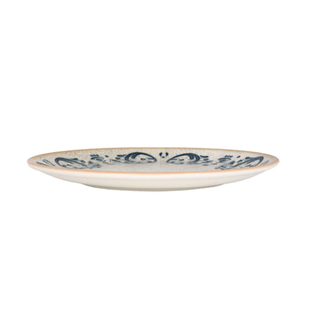 Bonna Viento 9-Inch Round Porcelain Dinner Plates - Set of 6, Elegant White Ceramic Plates for Fine Dining, Restaurants, and Home Entertaining