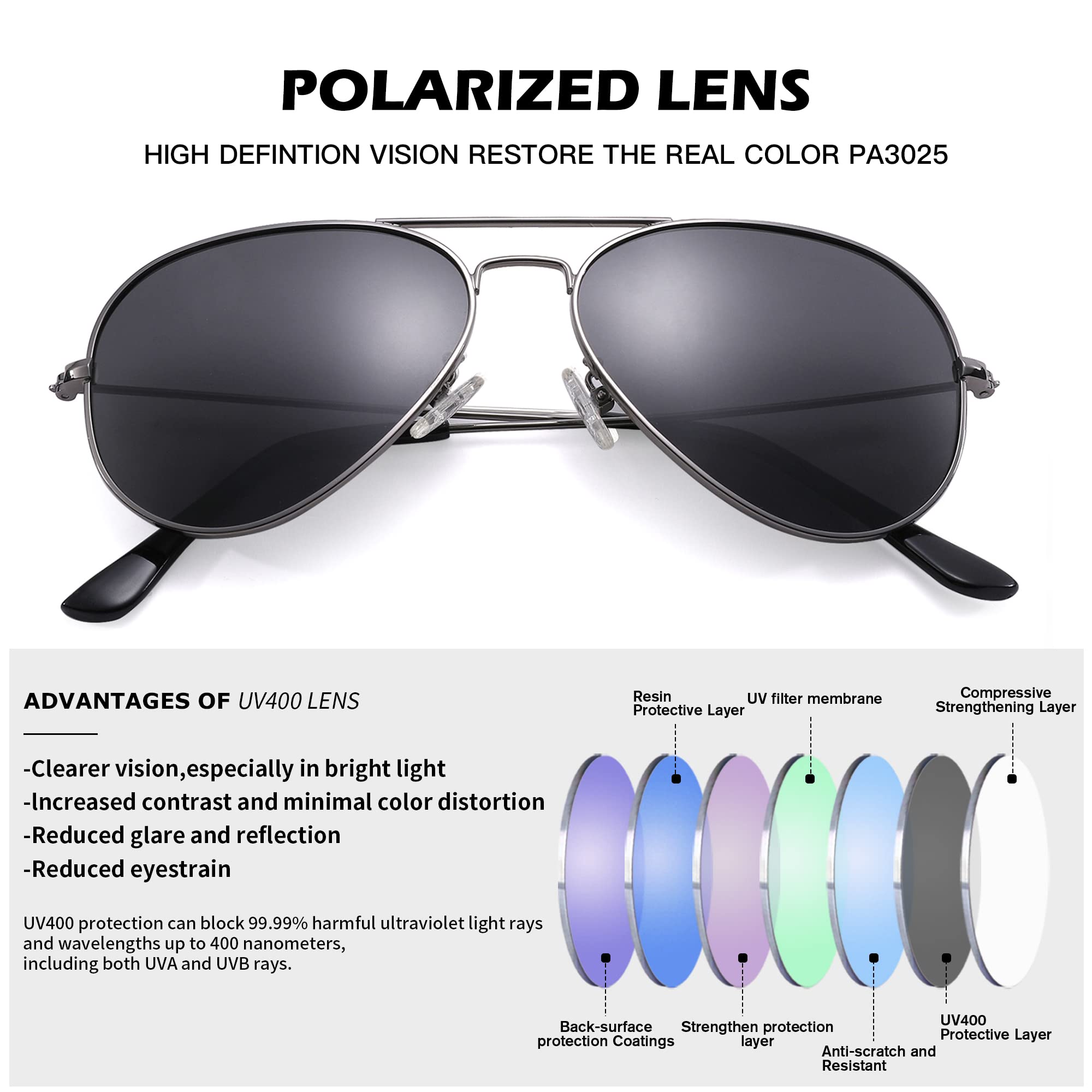 Pro Acme Aviator Sunglasses for Men & Women - Classic Polarized Lenses with UV400 Protection - Perfect for Driving, Outdoor Sports & Summer Fashion