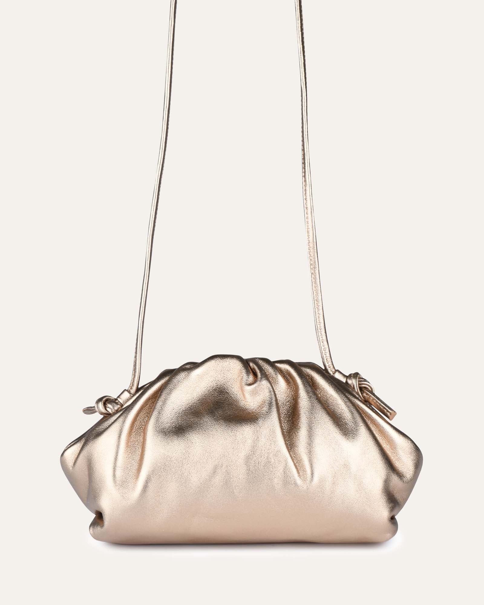 BAMBIE Cross Body Bag for Women - Gold Leather Shoulder Purse - Perfect for Everyday Use, Travel, and Shopping