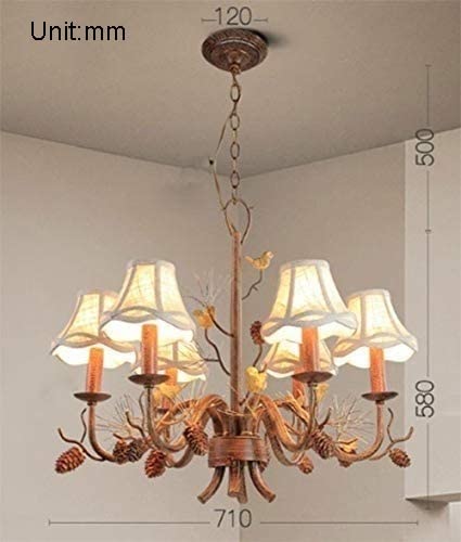 6-Light Rustic Chandelier for Bedroom, Kitchen & Dining