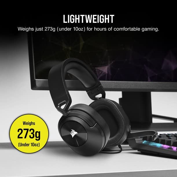 Corsair HS55 Wired Gaming Headset - Carbon (Renewed) for PC & PS5