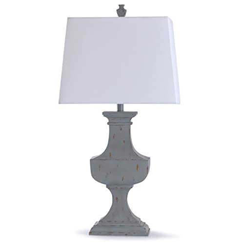 Basilica Sky - Modern One Light Urn Table Lamp with Tapered Rectangle Shade for Living Room, Bedroom & Office Decor