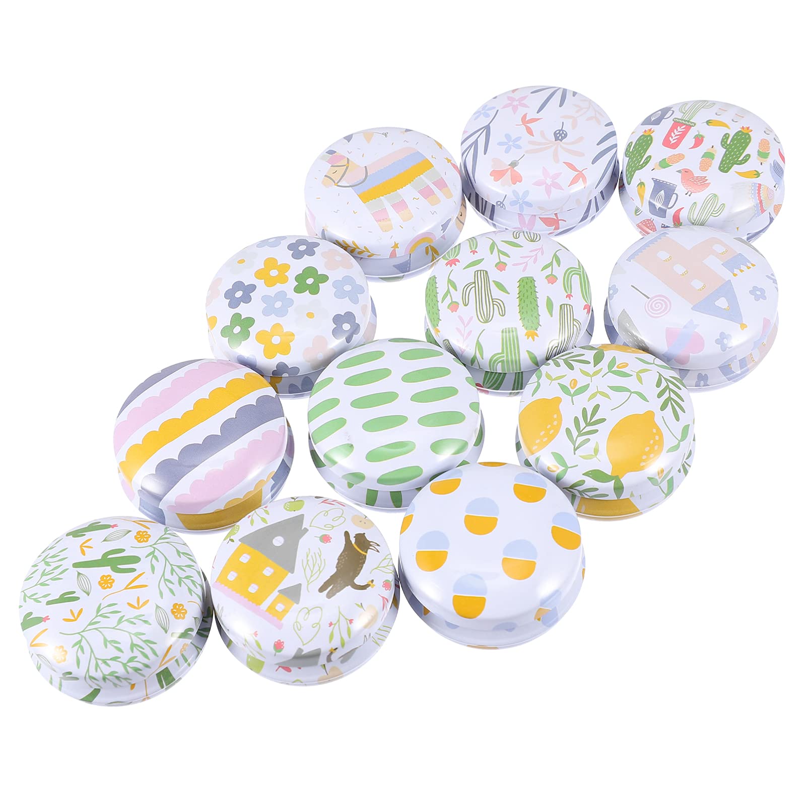 EXCEART 12-Piece Colorful Tin Candle Jars with Lids - Macaron Candy Colored Round Metal Containers for DIY Candle Making, Arts & Crafts, Tea Storage, Wedding Favors, Home Decor and Gift Packaging