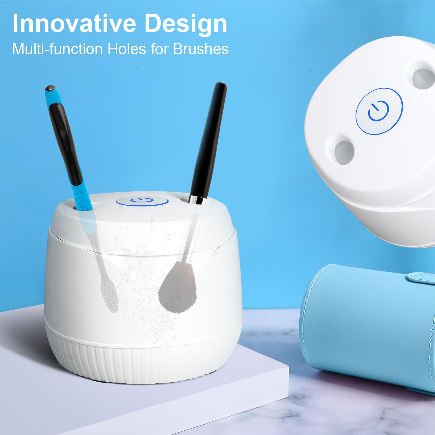 Ultrasonic Cleaner for Dentures & Jewelry - 45kHz Portable U-V Cleaning Machine for Aligners, Watch Bands & Makeup Brushes - Stainless Steel Design