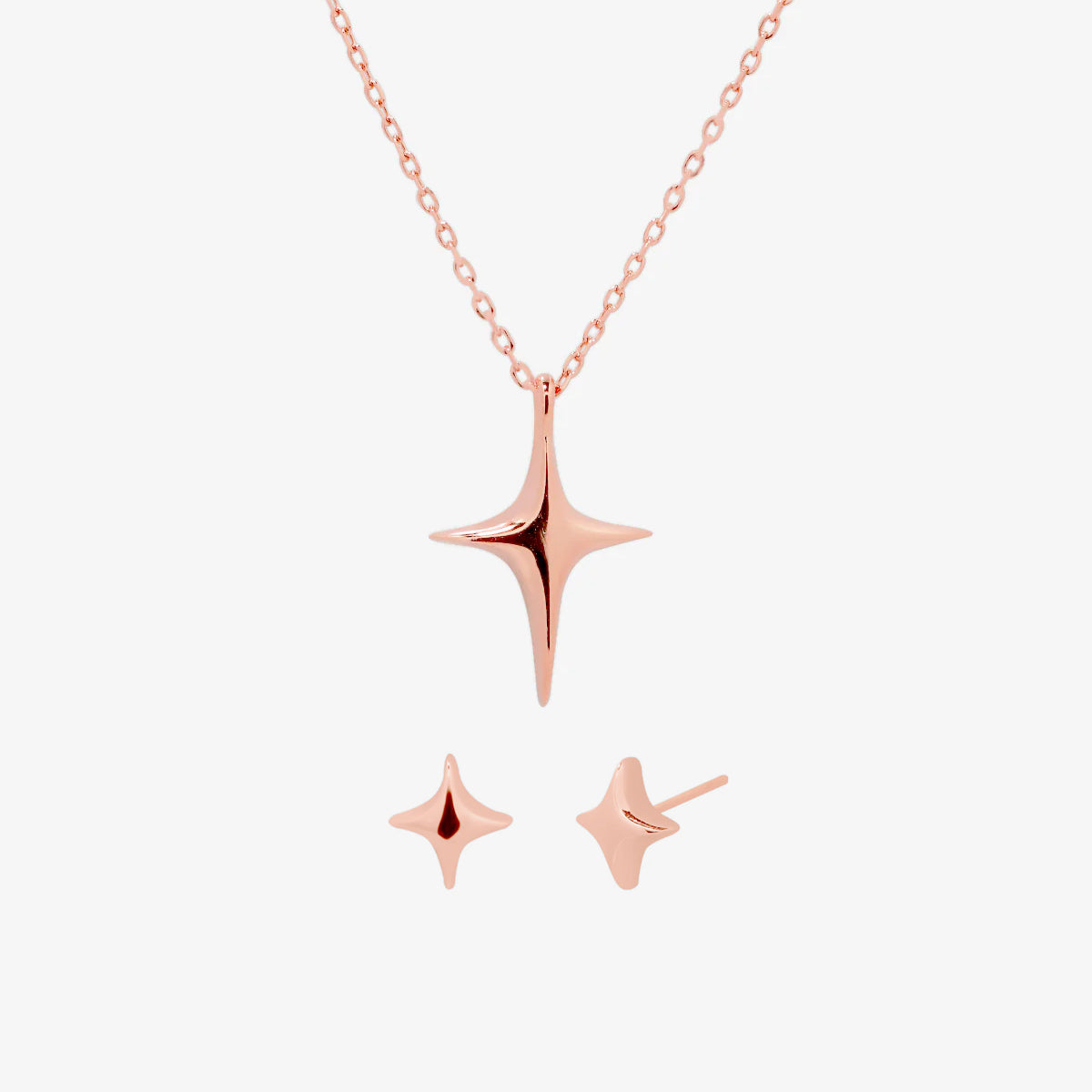 Rose Gold Stellar Bling Jewelry Set - Elegant Necklace, Earrings & Bracelet for Women | Perfect for Parties, Weddings & Special Occasions