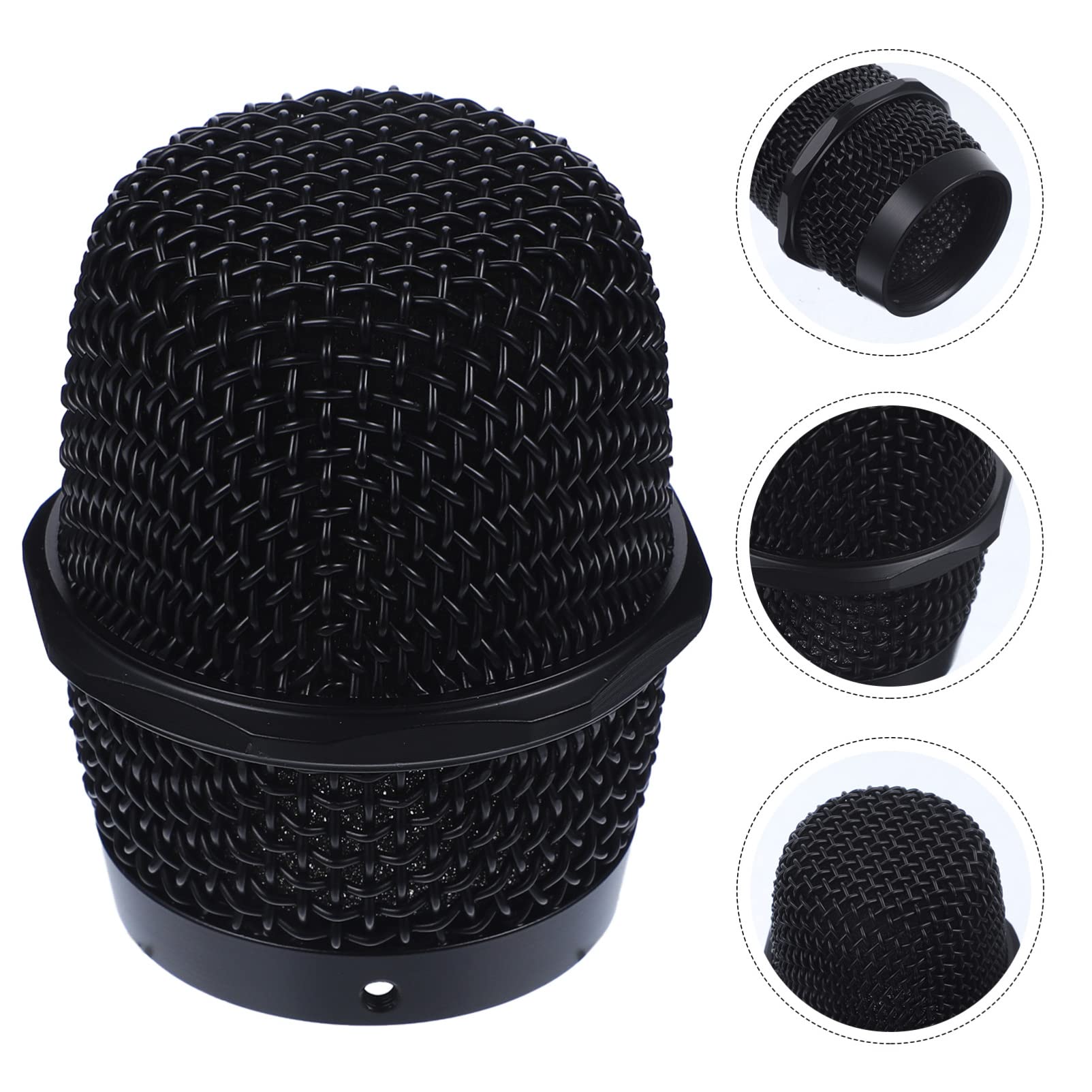 Replacement Microphone Grille Head Mesh Cover - Black Metal Mic Accessory Compatible with bs-/ - Mic | Perfect for Studio Recording, Podcasting & Live Performances