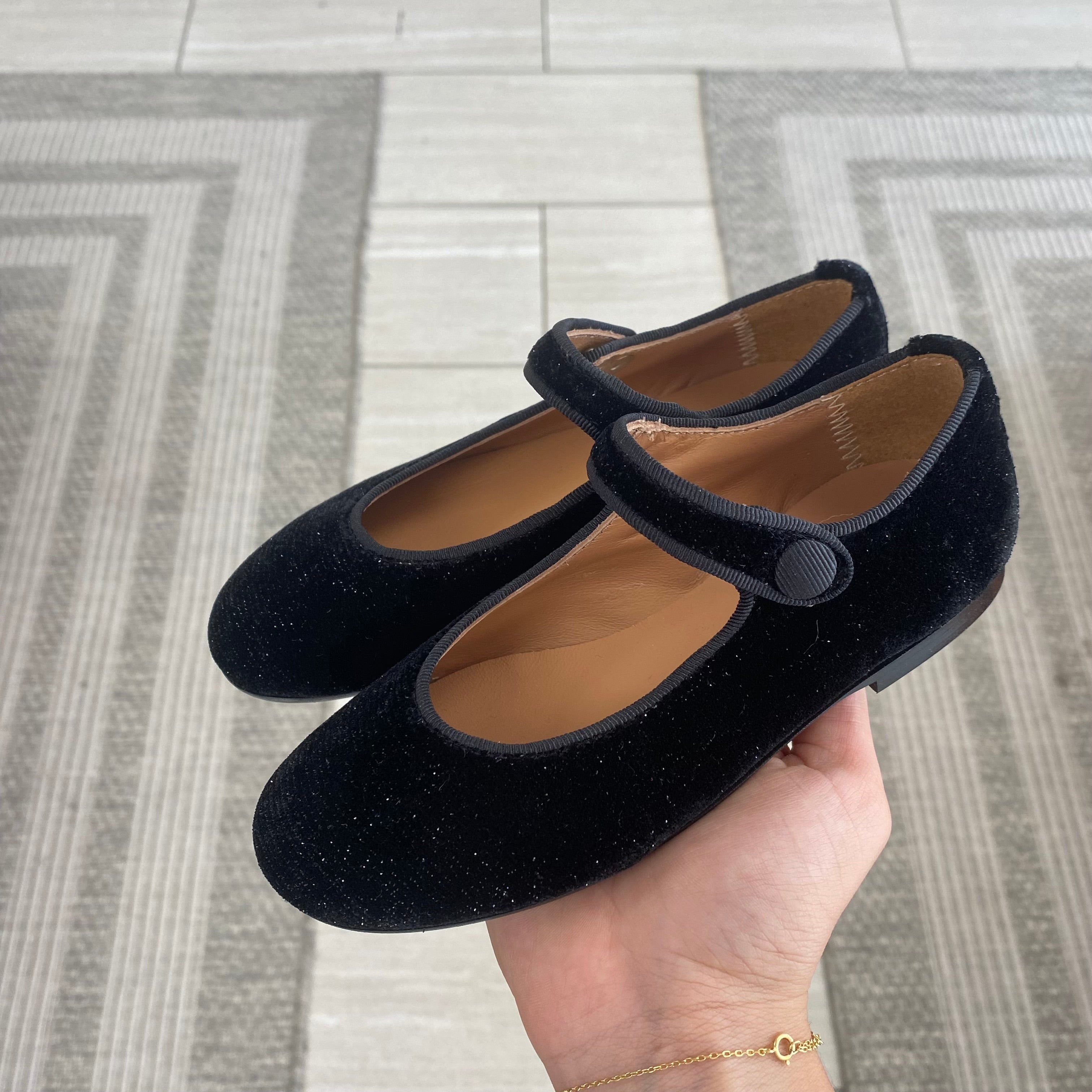 Black Sparkle Velvet Mary Jane Shoes for Women - Elegant Comfort & Style - Perfect for Weddings, Parties & Special Occasions