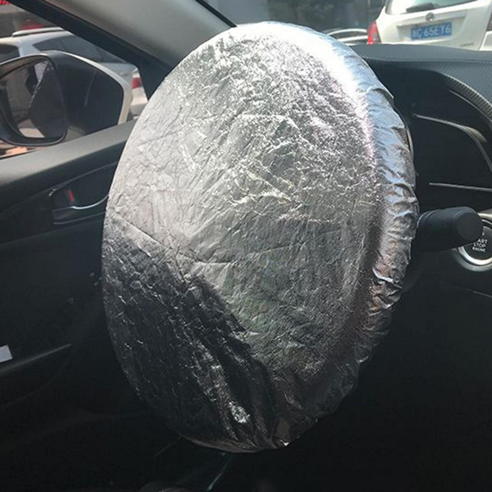 2-Pack Reflective Steering Wheel Sun Shade Covers - Heat Resistant Aluminum Foil UV Protection for GM Vehicles | Car Accessories for Summer & Hot Weather Use