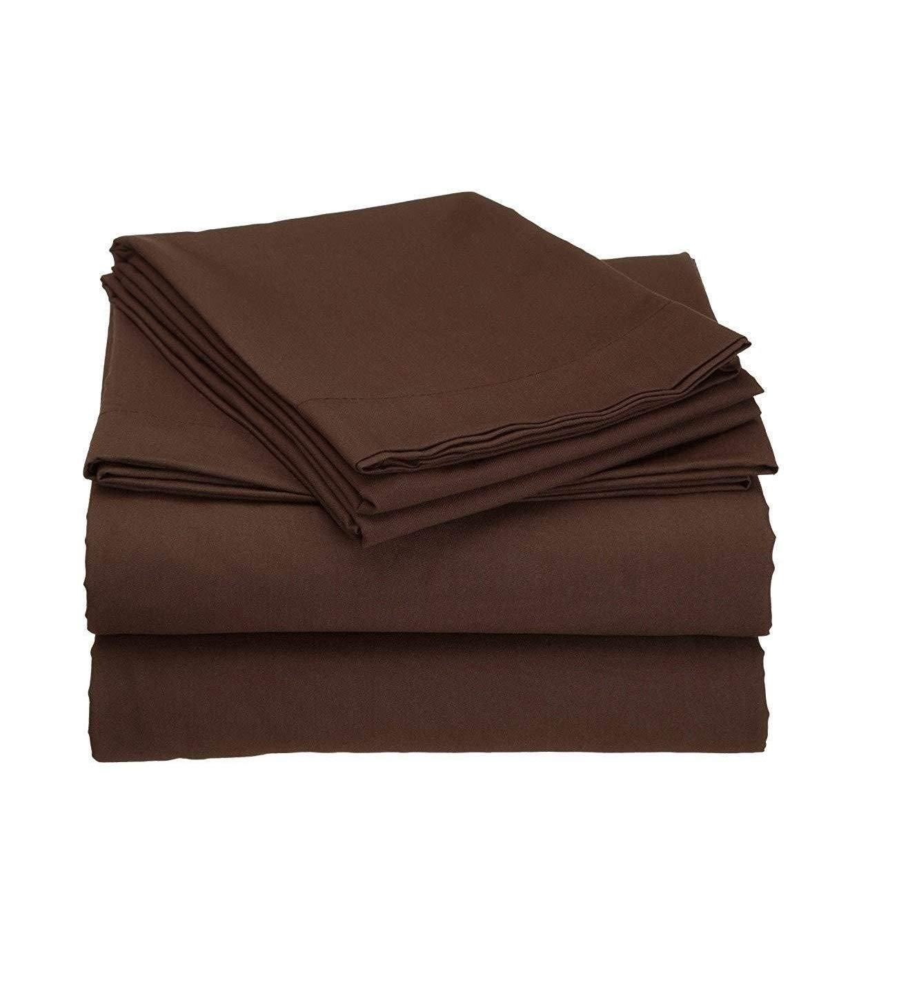 Luxury 600 Thread Count Short Queen Sheet Set - 4 Piece 100% Egyptian Cotton Bed Sheets with Deep Pocket (Fits Up to 18
