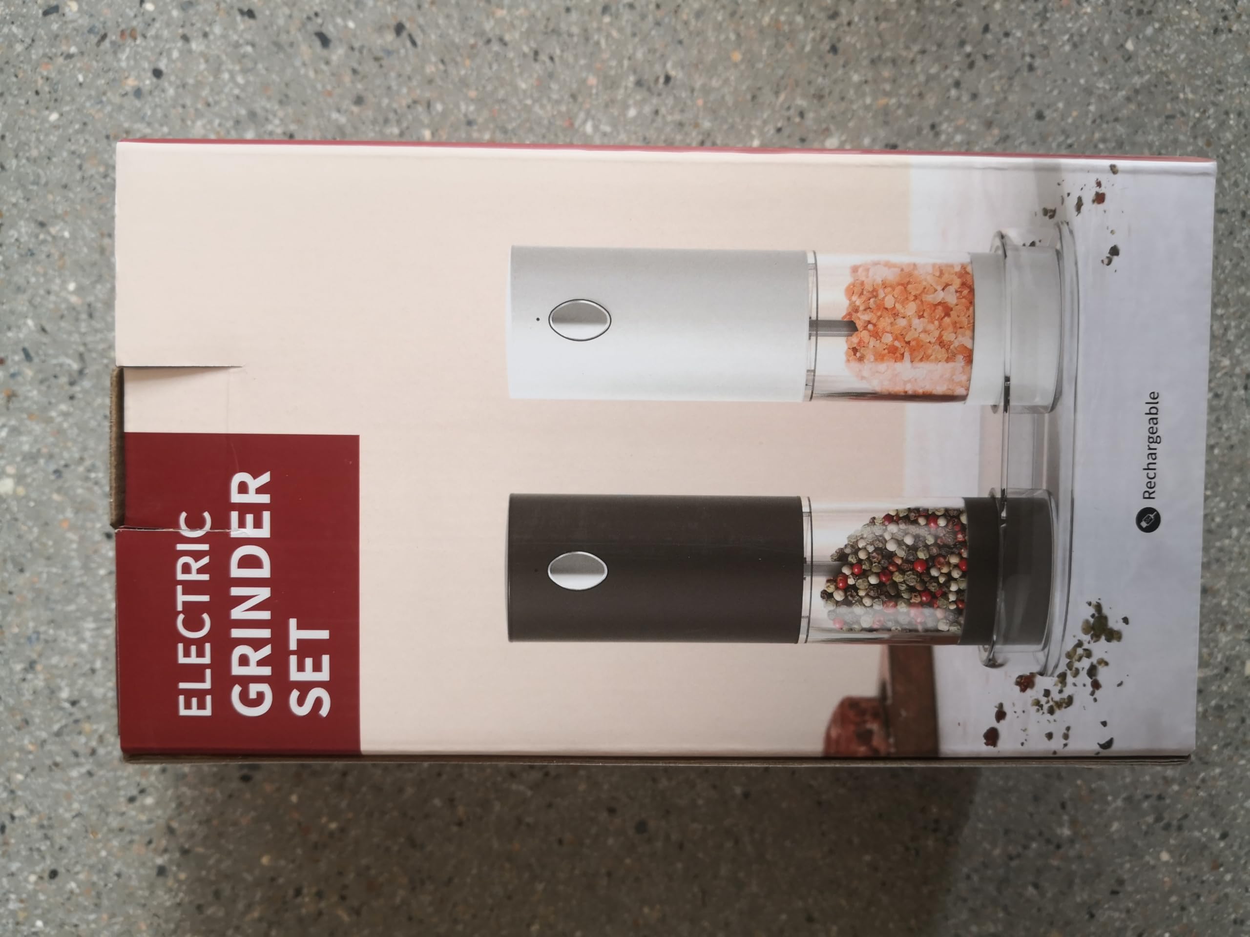 Premium Electric Salt and Pepper Grinder Set - USB Rechargeable with Adjustable Coarseness, LED Light & Charging Base - White & Black - Perfect for Kitchen, Dining Table & Gourmet Cooking