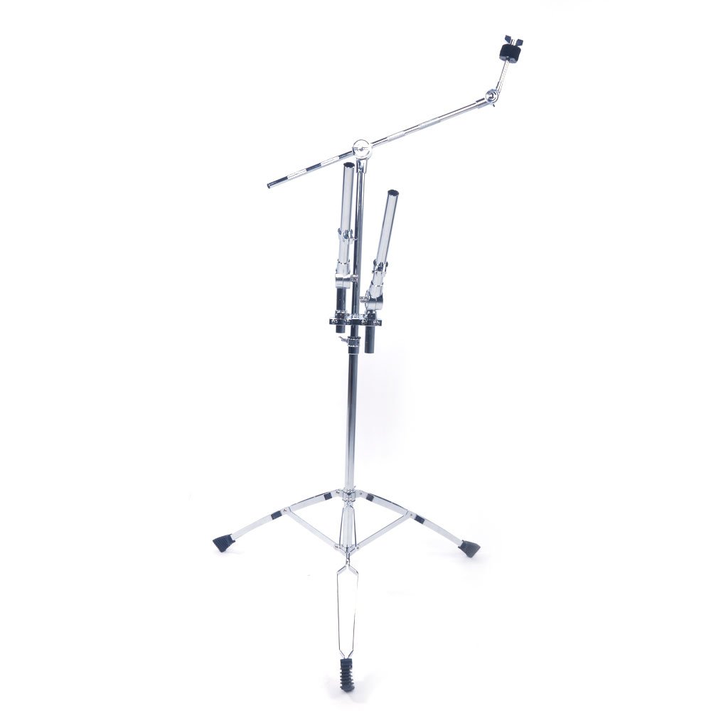 Adjustable Hi-Hat Cymbal Stand with Double Tom Drum Mount - Professional Drum Pedal Control for Drummers | Perfect for Live Performances, Studio Recording & Drum Practice