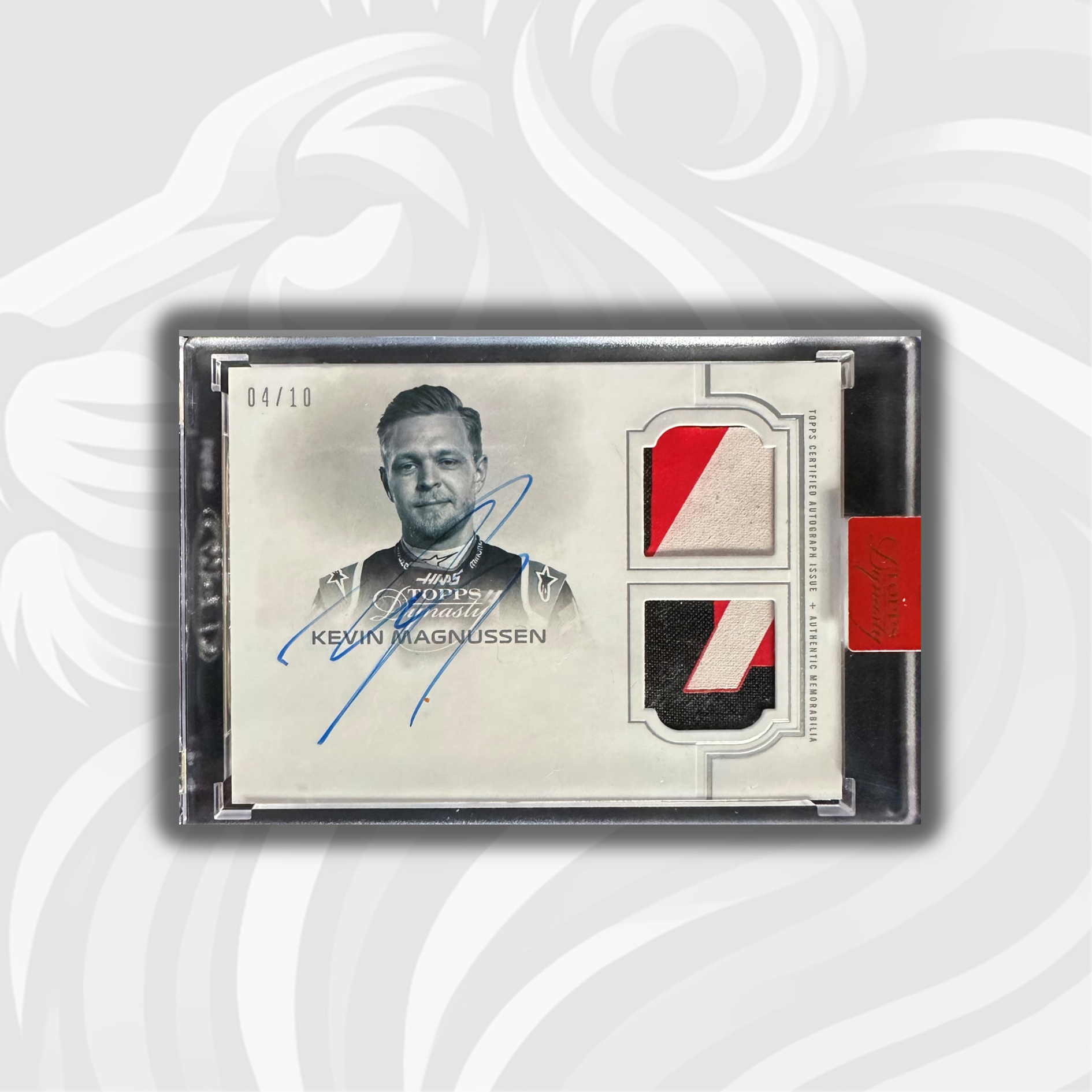 2020 Topps Dynasty F1 Kevin Magnussen #SDA KM Single Driver Dual Relic Autograph Card - Perfect for F1 Collectors, Racing Memorabilia Displays, and Sports Card Investments