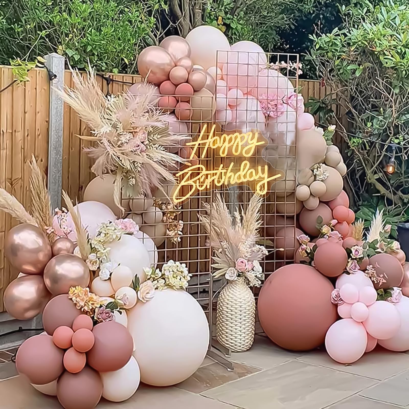 Happy Birthday Neon Sign - LED Light Up Sign for Party Decorations - 16.5x12 Inch Warm White USB Powered Wall Decor - Perfect for Birthday Backdrops, Home Parties & Celebrations (Plug Not Included)
