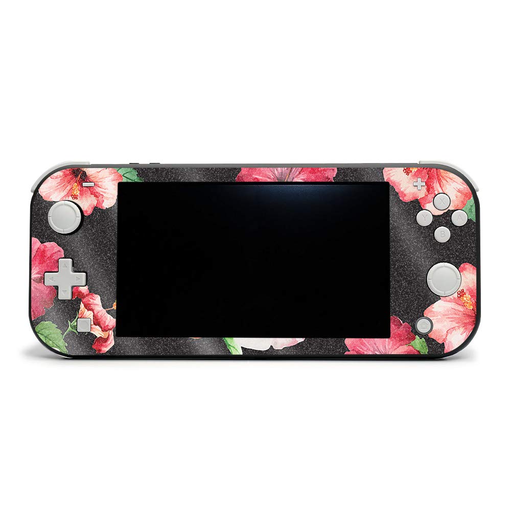 MightySkins Glossy Glitter Skin for Nintendo Switch Lite - Hibiscus | Protective & Durable High-Gloss Cover | Easy to Apply & Remove | Made in USA | Perfect for Gaming, Travel & Personalization