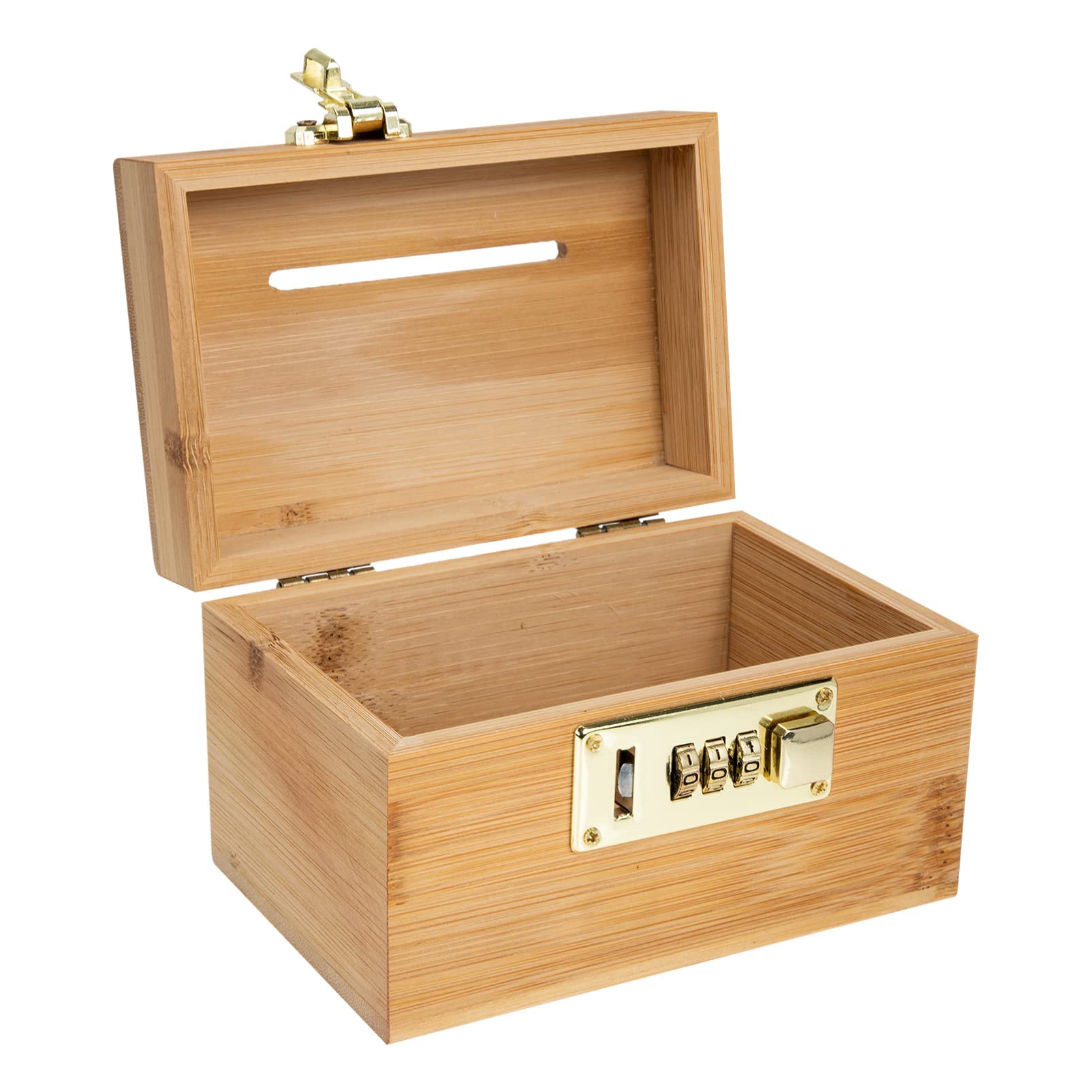 CLISPEED Wooden Money Box with Lock & Key - Piggy Bank & Treasure Chest for Kids & Adults - Secure Cash Storage Box - Perfect Gift for Birthdays, Savings & Pirate Themed Parties