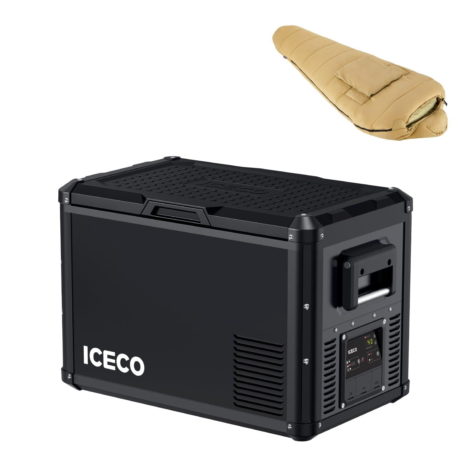 ICECO VL45ProS 47.5QT Portable Car Refrigerator Freezer - 12V/24V DC & 110V AC, Dual Zone Cooling for Camping, Road Trips, RV & Outdoor Adventures