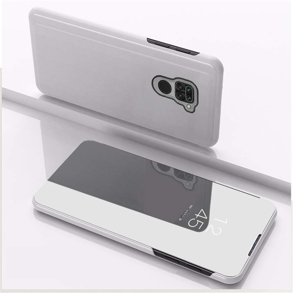 Huawei P9 Lite 2017 Case - EMAXELER Ultra Thin Mirror Plating Flip Cover with Full Body Protection | Anti-Scratch & Shockproof Electroplate Frame | Stylish Reflective Design (Silver) | Perfect for Daily Use, Travel & Business Meetings