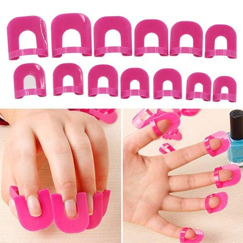 NESA® 26 Pcs Nail Polish Tips Cover Edge Anti-Flooding Plastic Template Clip Manicure Tools Set - Professional Nail Art Accessories for Salon & Home Use