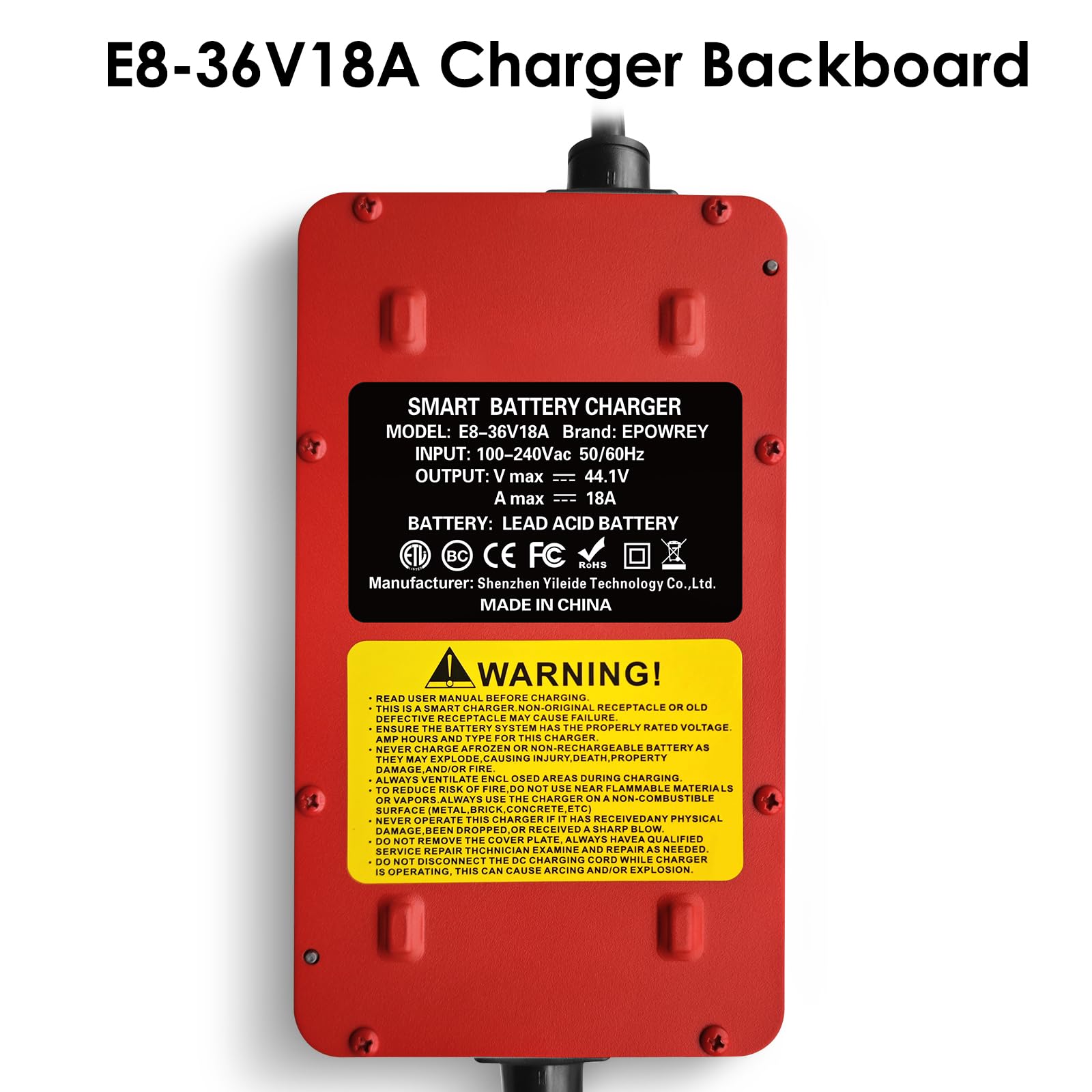 18 AMP 36 Volt Golf Cart Battery Charger for EZGO TXT with D Style Plug - Fast Charging for EZGO Golf Carts - Perfect for Home, Golf Course & RV Use