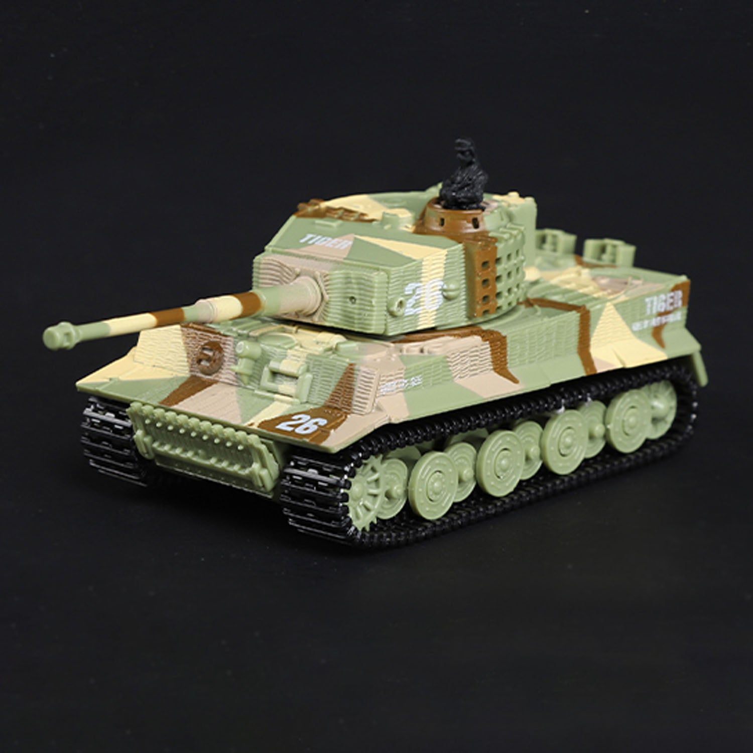 1/72 Scale RC Tank - German Tiger Battle Remote Control Panzer with 360° Rotating Turret, RTR Mini Toy with Sound Effects (12x5.5x5.5cm) - Perfect for Military Collectors, Battle Reenactments & Indoor Play