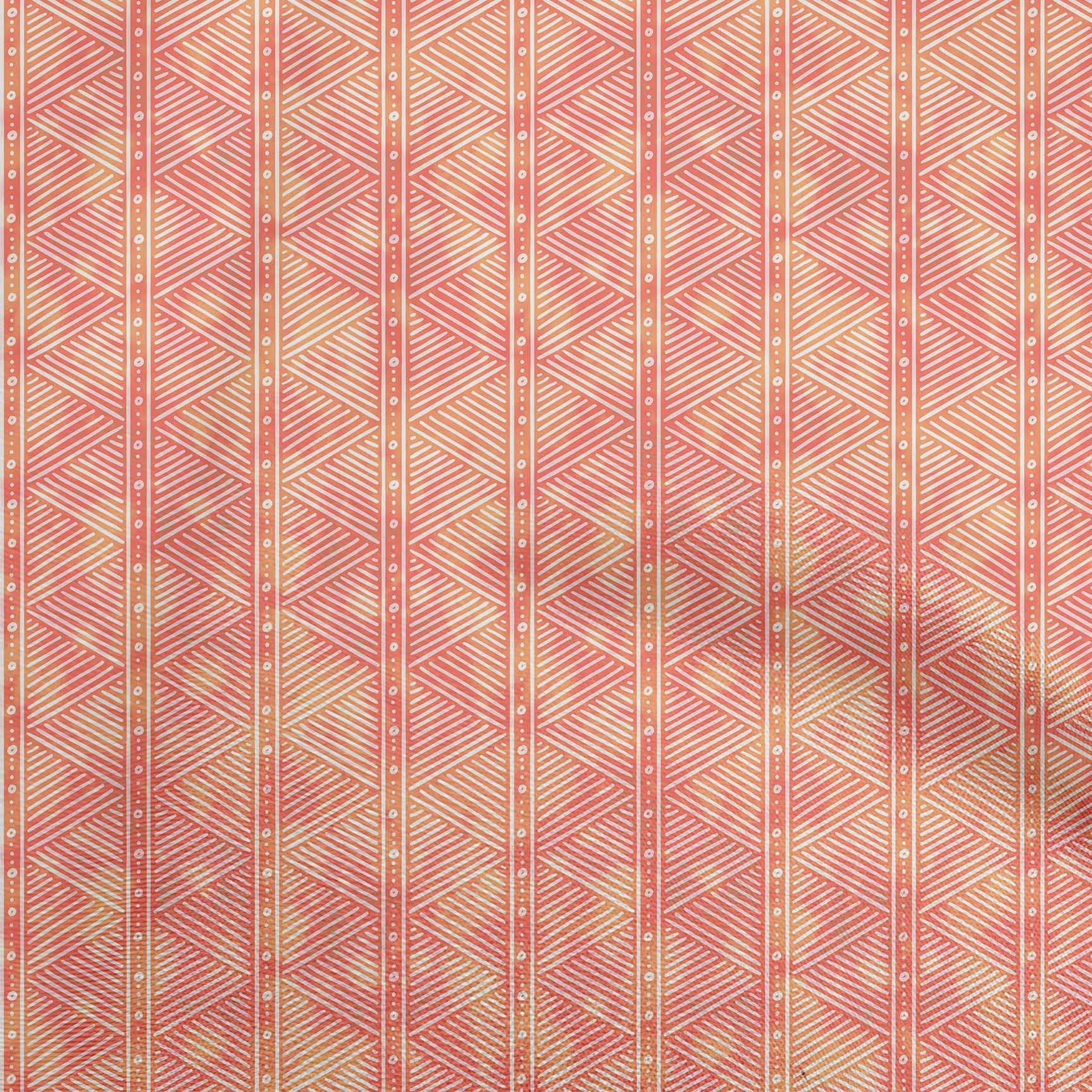 oneOone Viscose Jersey Fabric - Medium Pink Geometric Print Dress Material, 60 Inch Wide by The Yard | Perfect for DIY Dresses, Skirts & Home Decor Projects