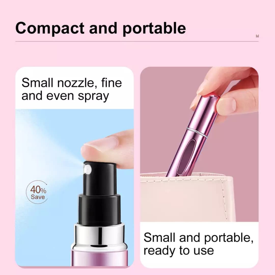 Unsiyat Mini Refillable Perfume Bottle - 5ML Travel Cologne Sprayer, Portable Perfume Atomizer for Women & Men | Perfect for Gym, Travel, Office & On-the-Go Fragrance Touch Ups